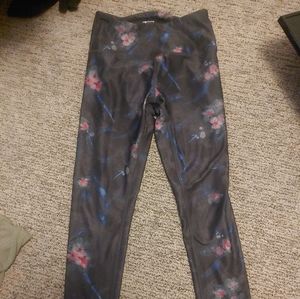 Grey floral leggings